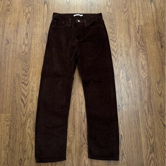 Levi's Pants - Levi's Brown Straight Leg Corduroy Pants WEDGIE size 27 100% cotton fall season